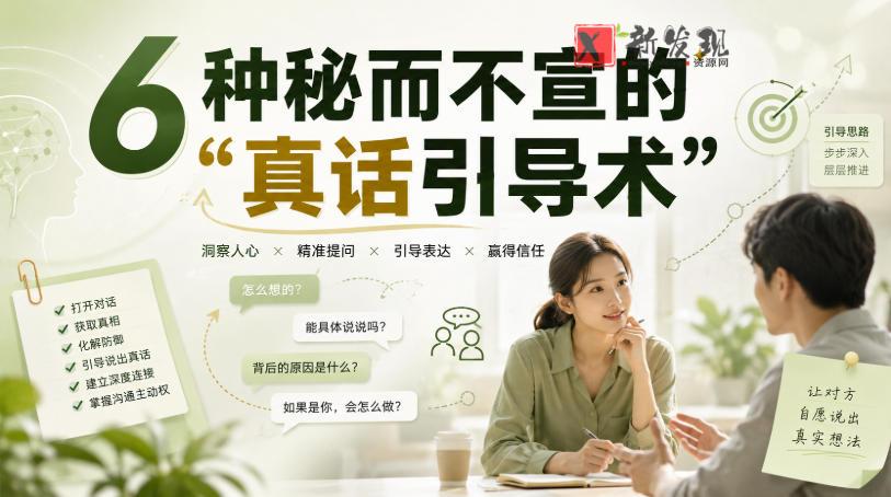 付费文章：6种秘而不宣的“真话引导术”-新发现资源网