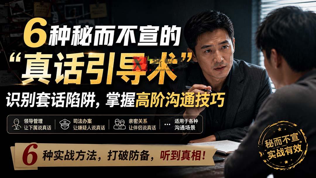 (20113期)付费文章:6种秘而不宣的“真话引导术”识别套话陷阱,掌握高阶沟通技巧-新发现资源网