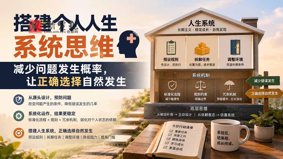 (19985期)付费文章:搭建个人人生系统思维:减少问题发生概率,让正确选择自然发生-新发现资源网