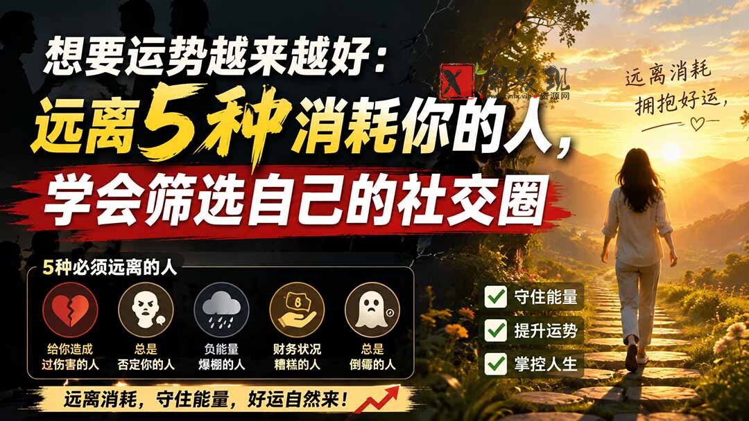 (19965期)付费文章:想要运势越来越好:远离5种消耗你的人,学会筛选自己的社交圈-新发现资源网