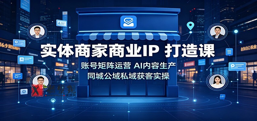 实体商家商业IP打造课:账号矩阵运营,AI内容生产,同城公域私域获客实操-新发现资源网