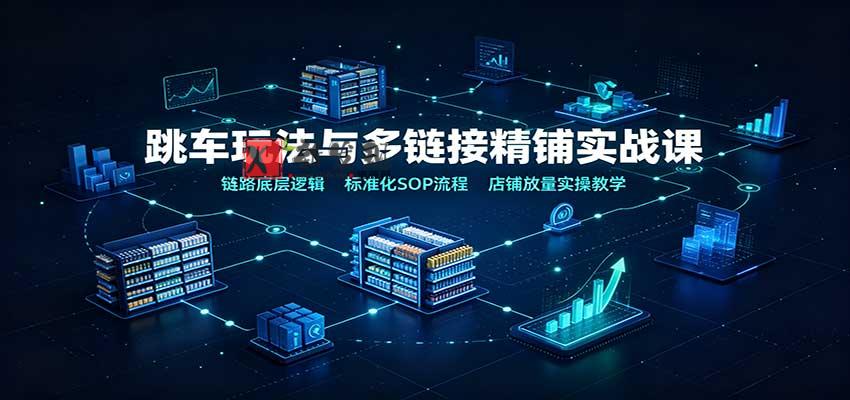 跳车玩法与多链接精铺实战课：链路底层逻辑，标准化SOP流程，店铺放量实操教学-新发现资源网