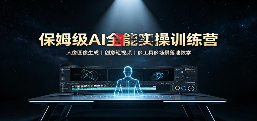 保姆级AI全能实操训练营：人像图像生成，创意短视频，多工具多场景落地教学-新发现资源网