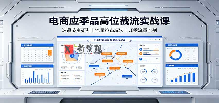 电商应季品高位截流实战课:选品节奏研判,流量抢占玩法,旺季流量收割-新发现资源网