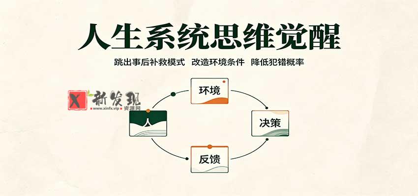 人生系统思维觉醒:跳出事后补救模式,改造环境条件,降低犯错概率-新发现资源网