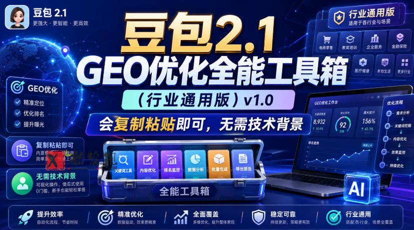 豆包2.1 GEO优化全能工具箱(行业通用版)v1.0,会复制粘贴即可,无需技术背景-新发现资源网