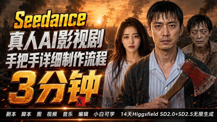 3分钟真人AI影视剧怎么做？SD 2.0手把手完整制作流程｜Higgsfield 14天SD 2.0/2.5无限生成-新发现资源网