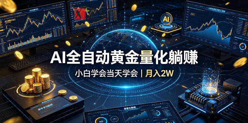 AI全自动黄金量化躺赚：小白学会当天学会，月入2W！