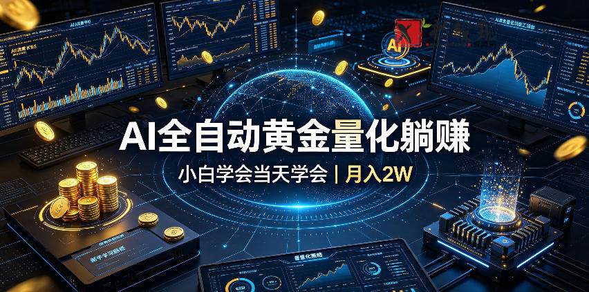 AI全自动黄金量化躺赚：小白学会当天学会，月入2W！-新发现资源网