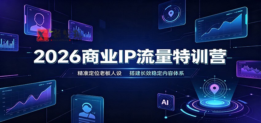 2026商业IP流量特训营：精准定位老板人设，搭建长效稳定内容体系-新发现资源网