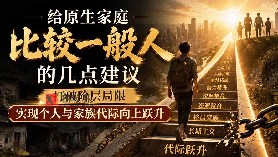 （19708期）付费文章：给原生家庭比较一般人的几点建议，打破阶层局限，实现个人与家族代际向上跃升