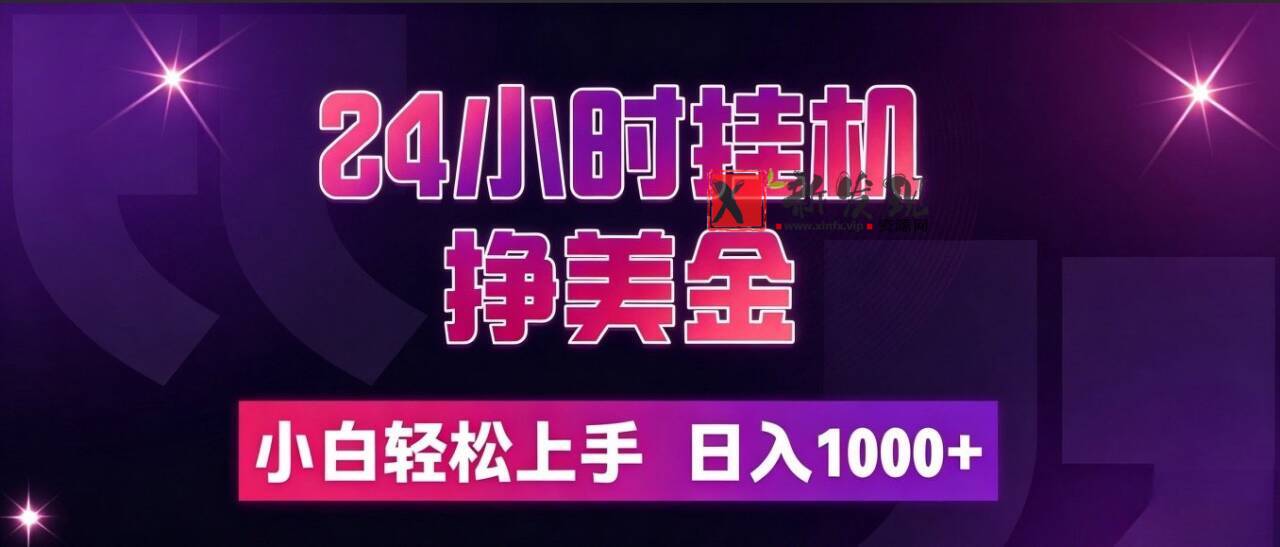 （19716期）24小时挂机挣美金，简单易操作，小白轻松上手，日入1000+-新发现资源网
