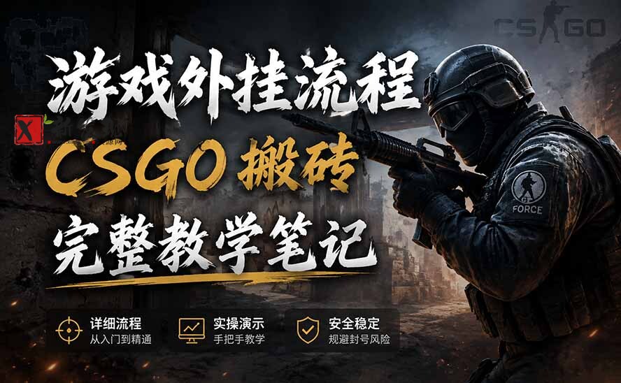 （19719期）游戏挂机全流程笔记分享，CSGO游戏搬砖，小白看了当天学会见收益