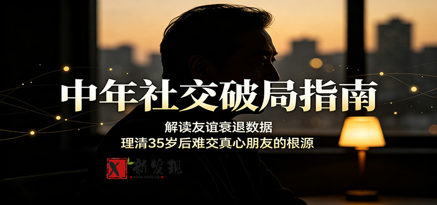 中年社交破局指南：解读友谊衰退数据，理清35岁后难交真心朋友的根源-新发现资源网