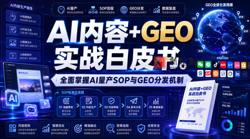 AI内容+GEO实战白皮书，全面掌握AI量产SOP与GEO分发机制【文档】