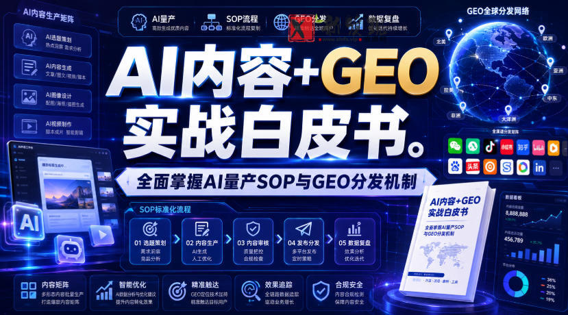 AI内容+GEO实战白皮书，全面掌握AI量产SOP与GEO分发机制【文档】-新发现资源网