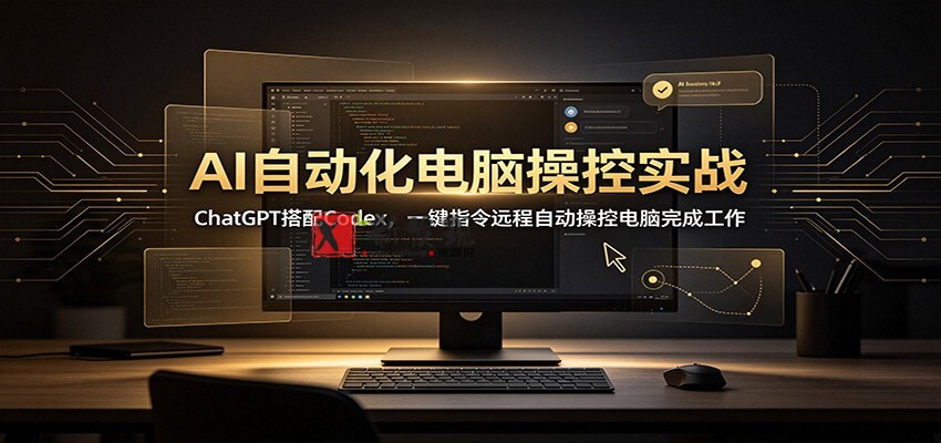 AI自动化电脑操控实战：ChatGPT搭配Codex，一键指令远程自动操控电脑完成工作