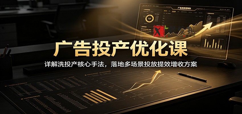 广告投产优化课：详解洗投产核心手法，落地多场景投放提效增收方案-新发现资源网