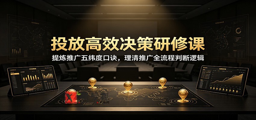投放高效决策研修课：提炼推广五纬度口诀，理清推广全流程判断逻辑-新发现资源网