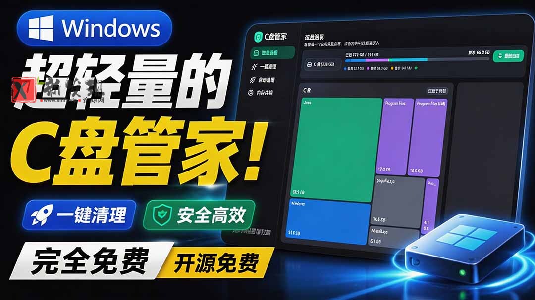 （19750期）Windows 超轻量的C盘管家！超级有特点，支持磁盘分析及清理提醒，2M大小体积，完全免费 C盘管家
