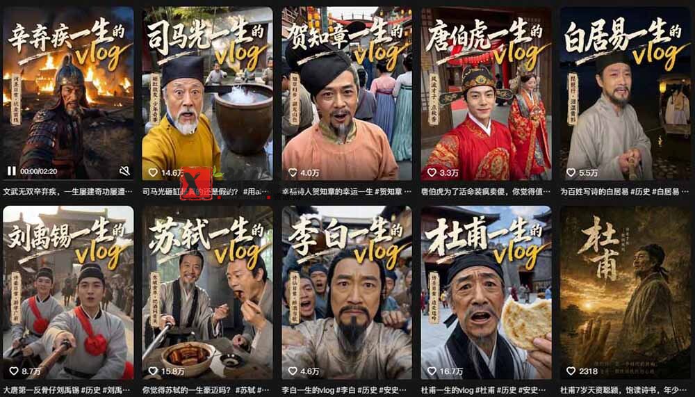 （19758期）历史人物，诗人一生Vlog教学， AI制作丨伙伴计划丨精选收益丨商单收徒 ，新领域红利期，抓紧做