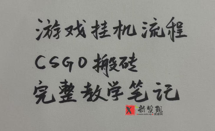 游戏挂G全流程笔记分享，CSGO游戏搬砖，小白看了当天学会见收益-新发现资源网