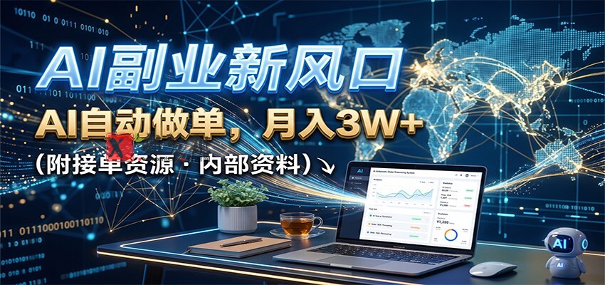 AI副业新风口，AI自动做单，月入3W+，附接单资源-新发现资源网