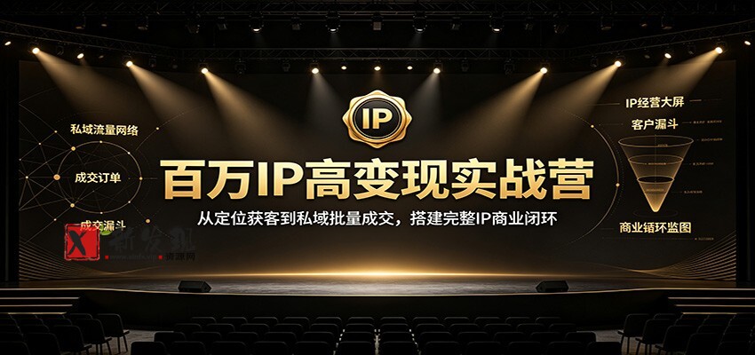 百万IP高变现实战营：从定位获客到私域批量成交，搭建完整IP商业闭环-新发现资源网