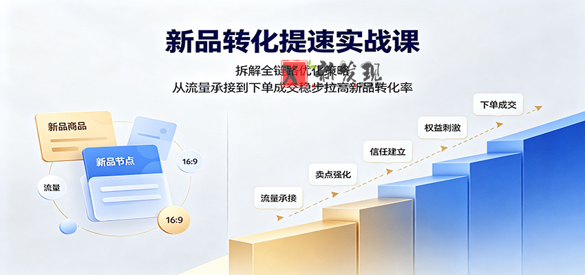新品转化提速实战课：拆解全链路优化策略，从流量承接到下单成交稳步拉高新品转化率