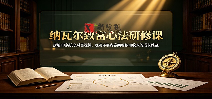 纳瓦尔致富心法研修课：拆解10条核心财富逻辑，理清不靠内卷实现被动收入的成长路径-新发现资源网