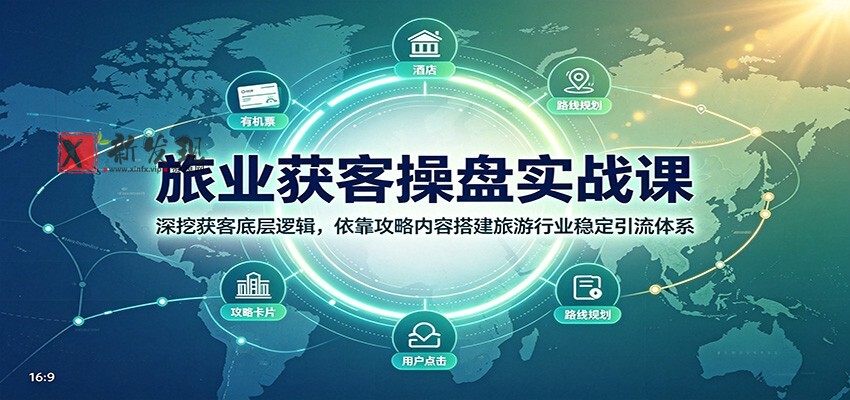 旅业获客操盘实战课：深挖获客底层逻辑，依靠攻略内容搭建旅游行业稳定引流体系-新发现资源网