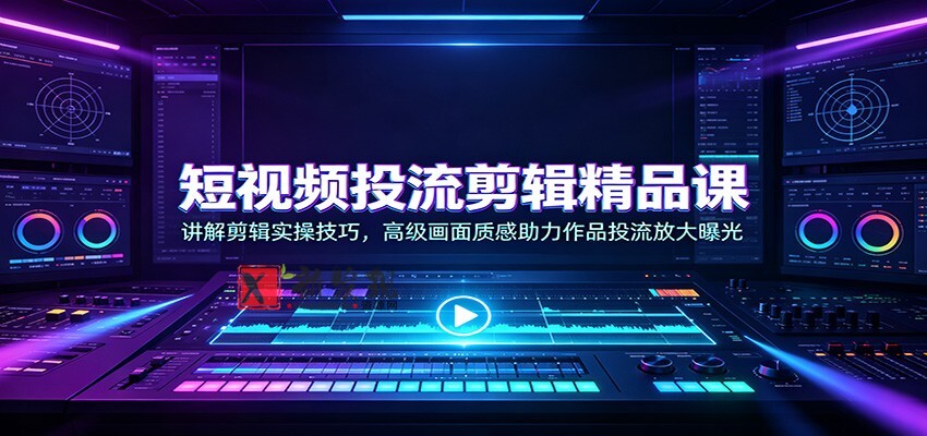 短视频投流剪辑精品课：讲解剪辑实操技巧，高级画面质感助力作品投流放大曝光