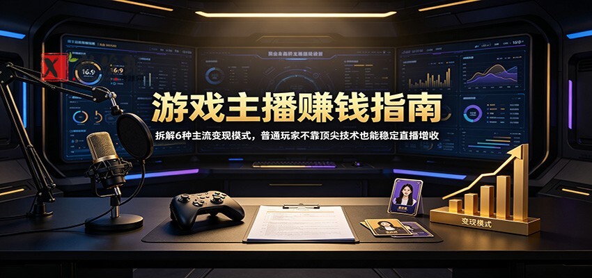 游戏主播赚钱指南：拆解6种主流变现模式，普通玩家不靠顶尖技术也能稳定直播增收