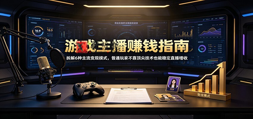 游戏主播赚钱指南：拆解6种主流变现模式，普通玩家不靠顶尖技术也能稳定直播增收-新发现资源网