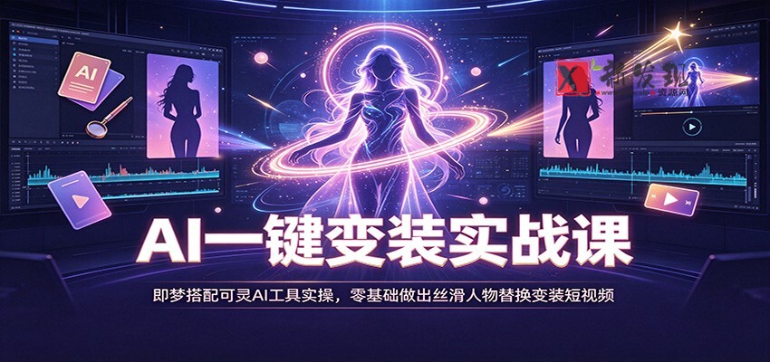 AI一键变装实战课：即梦搭配可灵AI工具实操，零基础做出丝滑人物替换变装短视频