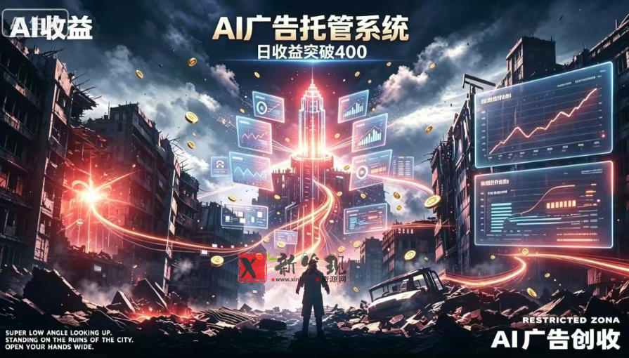 AI智能广告，全自动化运行，单日可达400+，小白新手0基础上手-新发现资源网