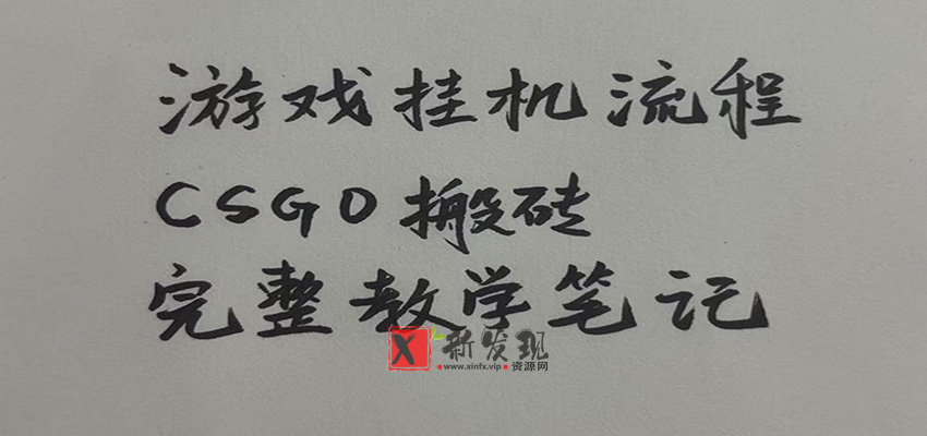 游戏挂机全流程笔记分享，CSGO游戏搬砖，小白看了当天学会见收益