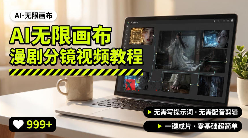 AI无限画布制作爆款漫剧分镜视频搭建教程，无需写脚本，无需制作音频，一键制作超简单