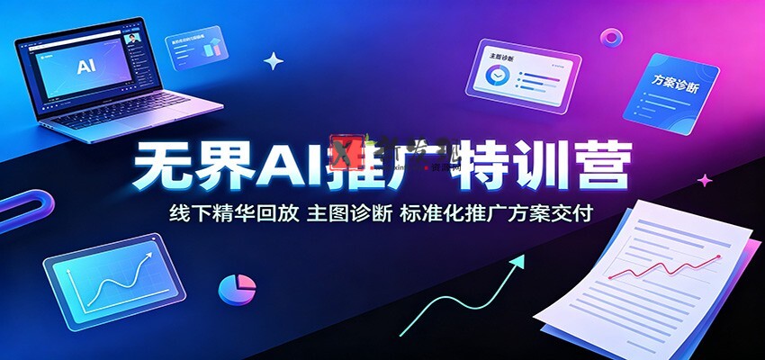 无界AI推广特训营：线下精华回放，主图诊断、标准化推广方案交付