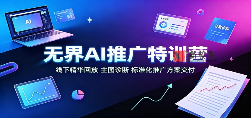 无界AI推广特训营：线下精华回放，主图诊断、标准化推广方案交付-新发现资源网