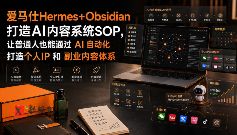 爱马仕Hermes+Obsidian打造AI内容系统SOP，让普通人也能通过 AI 自动化打造个人IP 和 副业内容体系-新发现资源网