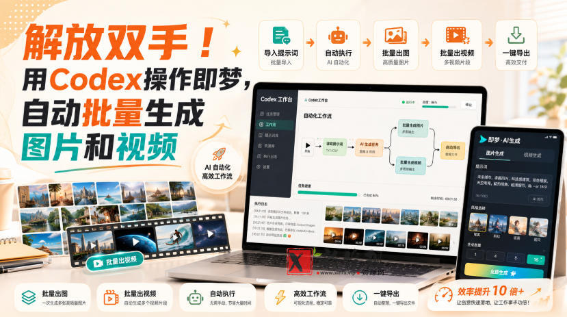 解放双手！用Codex操作即梦，自动批量生成图片和视频-新发现资源网