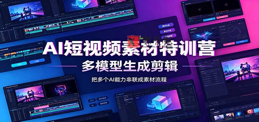 AI短视频素材特训营：Codex本地部署实操，多模型生成剪辑，爆量素材挖掘教学-新发现资源网