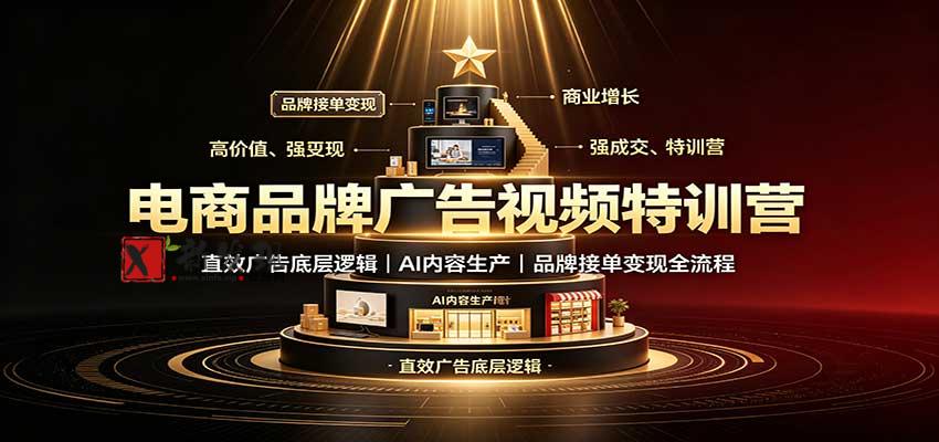 电商品牌广告视频特训：直效广告底层逻辑，AI内容生产，品牌接单变现全流程-新发现资源网