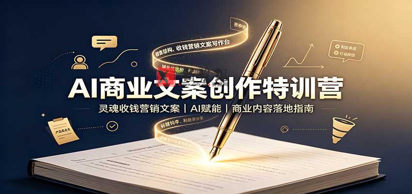 AI商业文案创作特训营：灵魂收钱营销文案，AI赋能，商业内容落地指南-新发现资源网