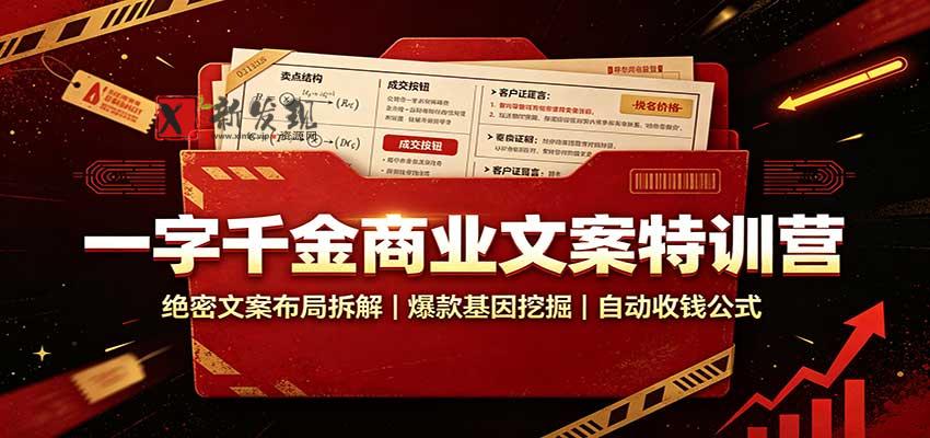 一字千金商业文案特训营:绝密文案布局拆解,爆款基因挖掘,自动收钱公式-新发现资源网