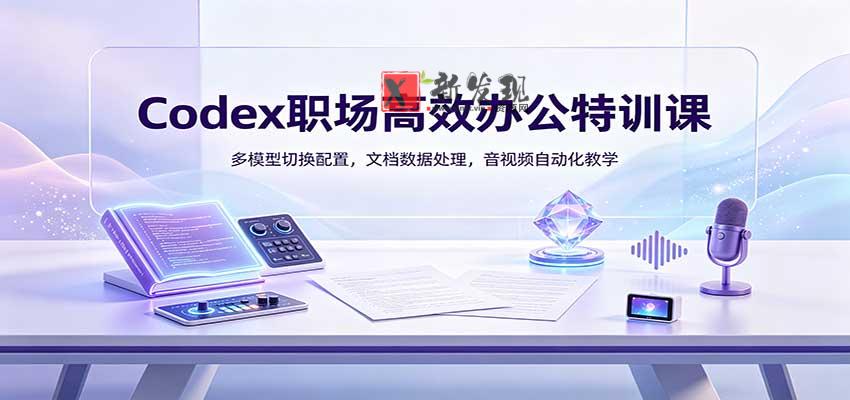 Codex职场高效办公特训课：多模型切换配置，文档数据处理，音视频自动化教学-新发现资源网