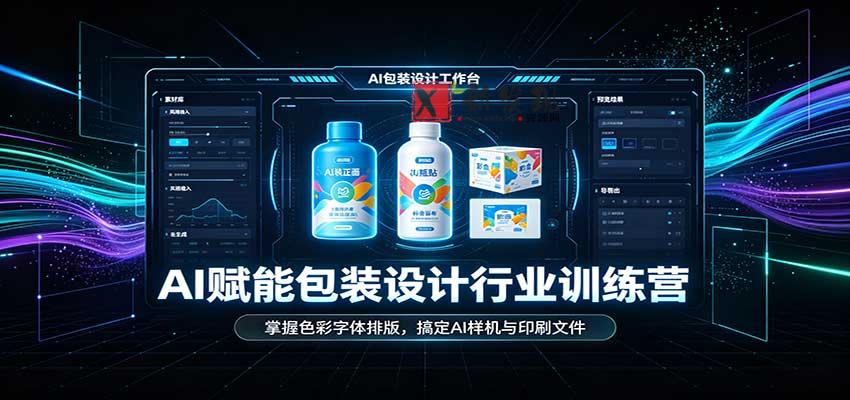 AI赋能包装设计行业训练营:掌握色彩字体排版,搞定AI样机与印刷文件-新发现资源网