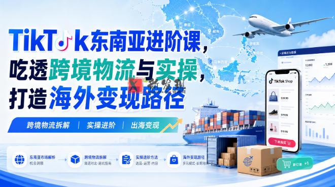 TikTok东南亚进阶课，吃透跨境物流与实操，打造海外变现路径-新发现资源网