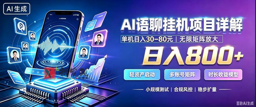 AI聊天挂G项目,日入800+,适用个人副业,支持工作室矩阵操作,放大收益-新发现资源网